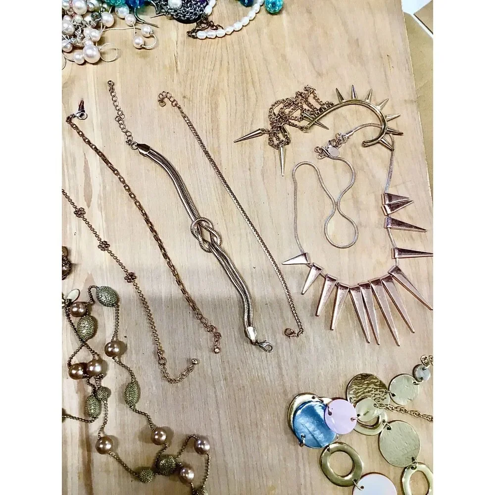 Chunky Gold Tone Slightly Punk, Perfect for Work Curated Jewelry Bundle
